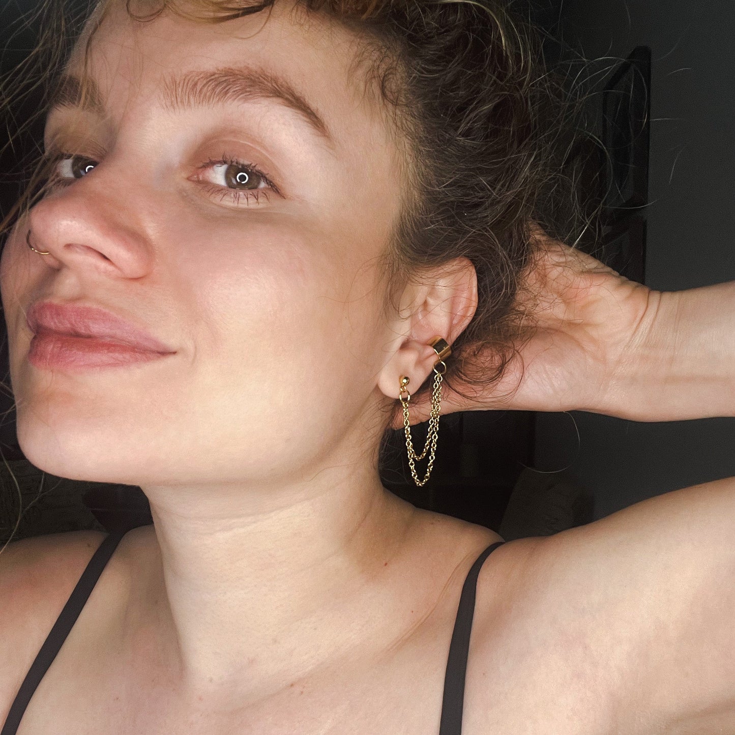 DOUBLE CHAIN EARRINGS