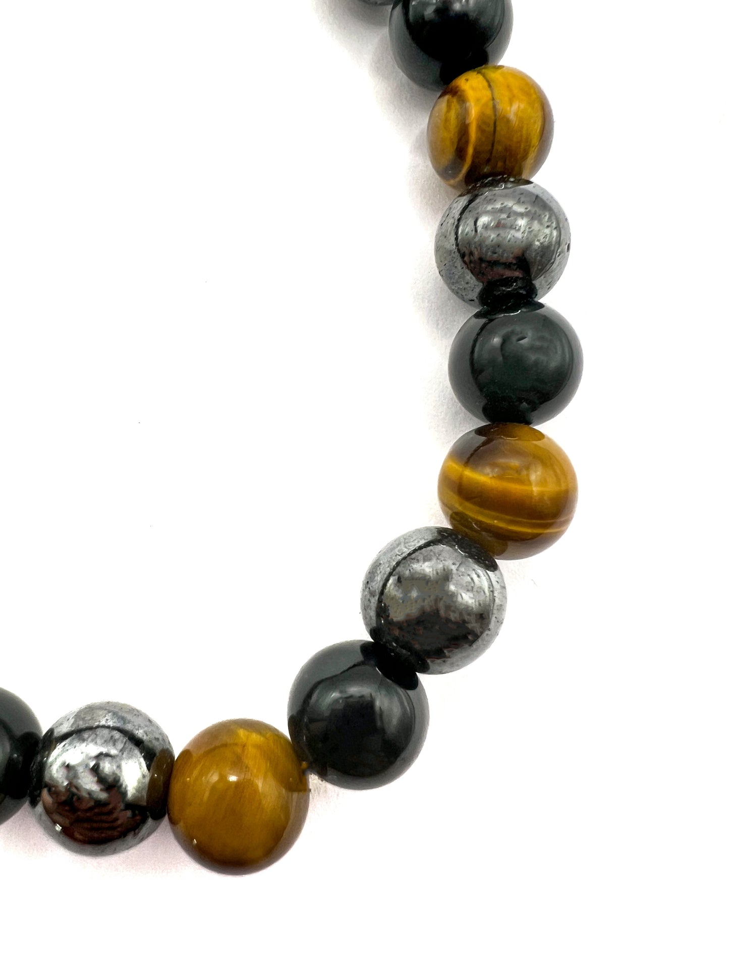 TIGER EYE, OBSIAN AND HEMATITE BRACELET